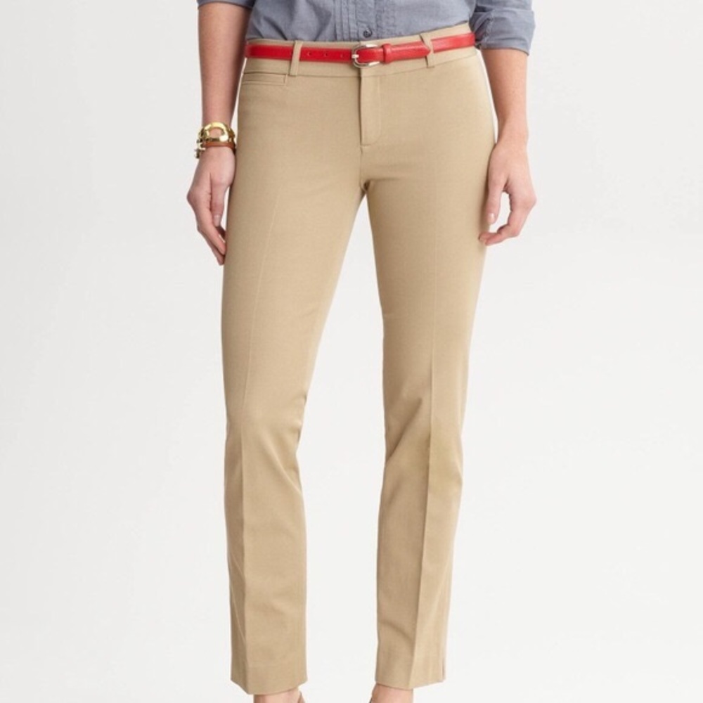 NEW Banana Republic Sloan Fit Slim Ankle Pants Tan